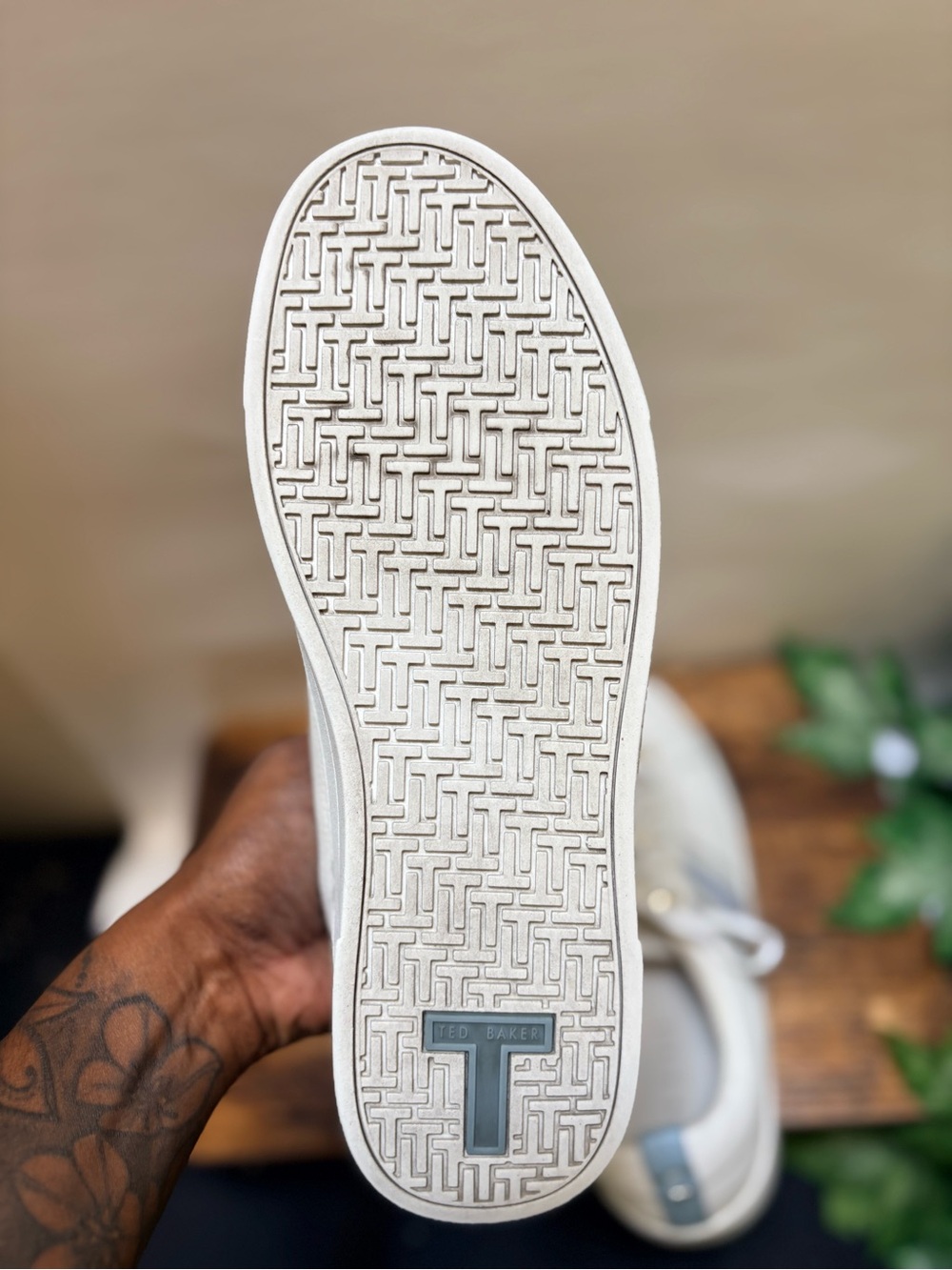 Ted Baker | "Bailey" Leather Tennis/Trainer Shoes - Women's 8, White/Blue - Picture 6 of 9